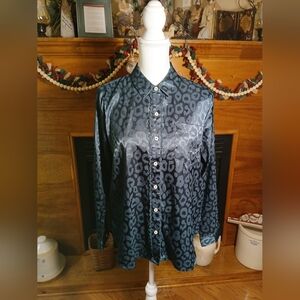 hem & thread Dark Green Leopard Button Down Shirt
